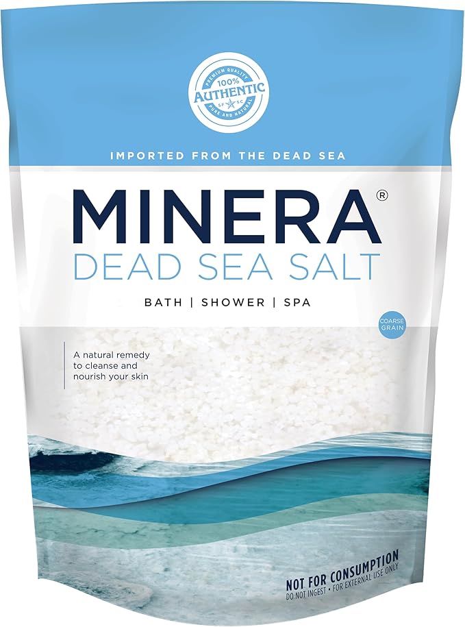 Minera Coarse Grain Dead Sea Salt for Bath & Soaking – 19 lbs, Fast-Dissolving, 100% Pure & Natural, Unscented, Skin-Nourishing Bulk Sea Salt - Bloomnest