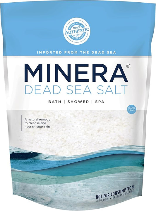 Minera Coarse Grain Dead Sea Salt for Bath & Soaking – 19 lbs, Fast-Dissolving, 100% Pure & Natural, Unscented, Skin-Nourishing Bulk Sea Salt - Bloomnest