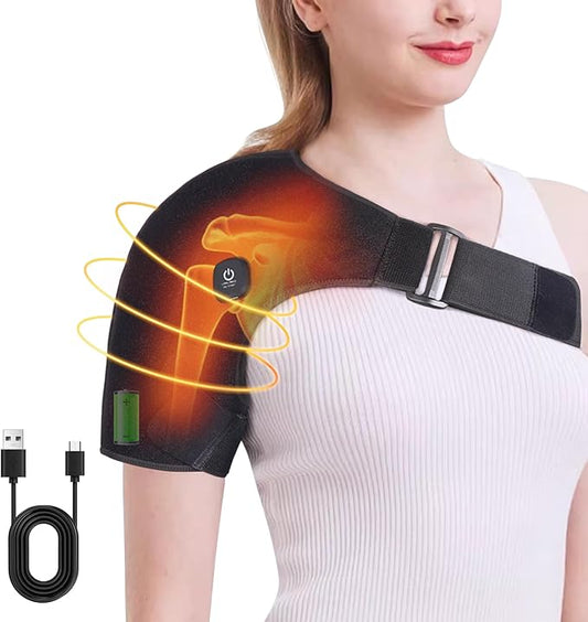 Cordless Heated Shoulder Wrap for Shoulder Pain with 2 Heating Settings Warmer, Heating Shoulder Brace Heating Pad for Men and Women - Bloomnest