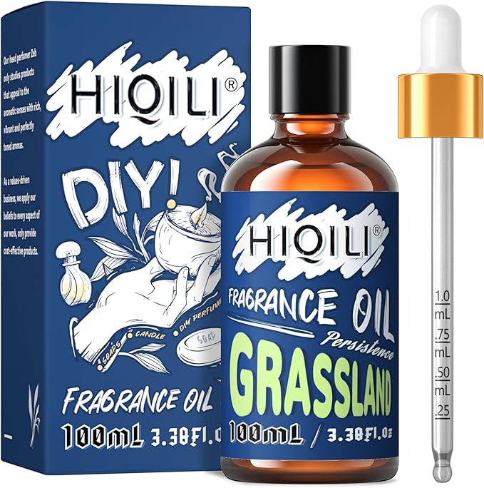 HIQILI Grassland Fragrance Oil 100ml for Diffuser Car Freshies, Clean Fresh Scent for Candle Making Soap Laundry 3.38 Fl Oz HIQILI