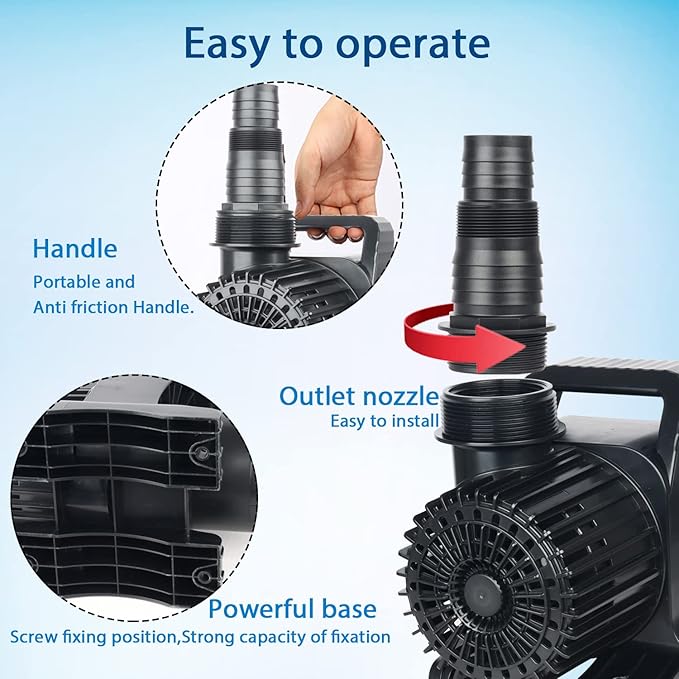 WaterRebirth (14000GPH, UL Listed) PS- High Flow Submersible Water Pond Pump - Water Aquarium Fountain Pump - Aquarium,UL listed (14000GPH-1100W) - Bloomnest