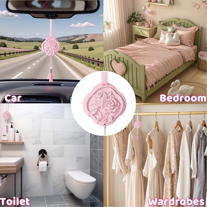 Ceramic Essential Oil Diffusers，Air Freshener，3Pcs Rose Flower Ceramic Aromatherapy Diffusers for Bedroom, Wardrobes， Toilet， Cars Etc.Visual and Olfactory Double Enjoyment（Sandalwood+Rose+Tea） - Bloomnest