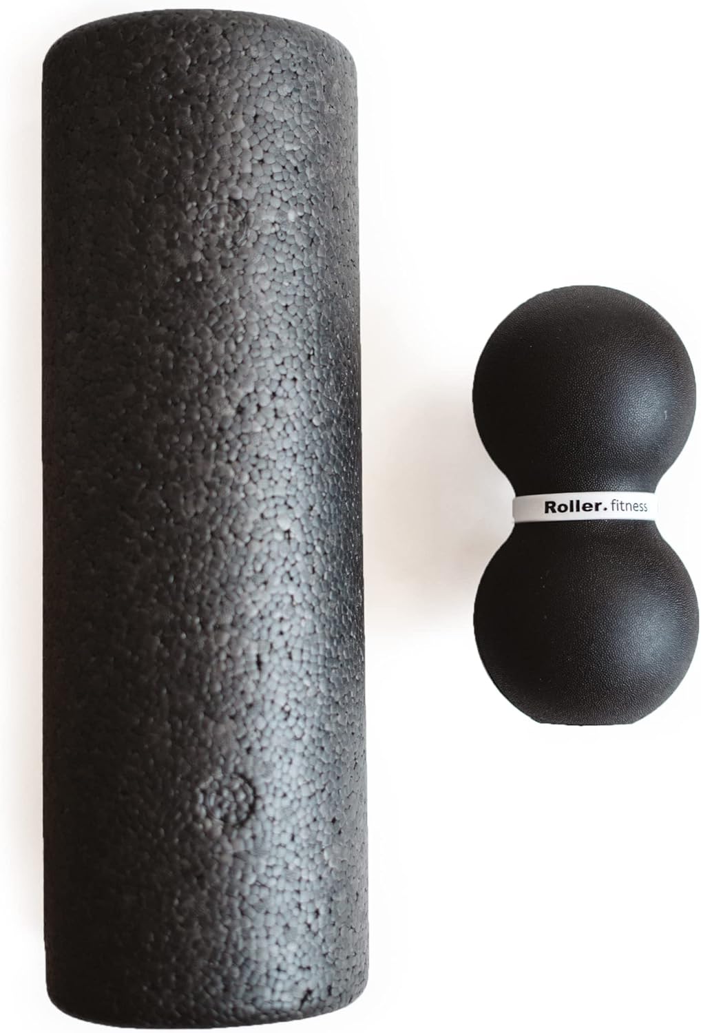 Roller Fitness Infinity Roller, Peanut Foam Roller, Large 8-Inch Double Massage Ball Exercise Roller (Black - Firm)
