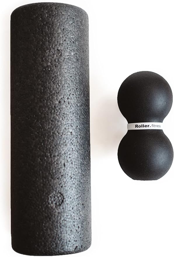Roller Fitness Infinity Roller, Peanut Foam Roller, Large 8-Inch Double Massage Ball Exercise Roller (Black - Firm) - Bloomnest
