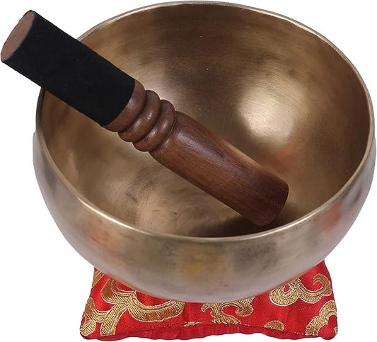 6 inch Tibetan Hammered Old Antique Himalayan 7 Metal Singing Bowls Meditation Singing Bowl For Healing Prayer,Yoga With Prayer Flag ,Mallet, & Cushion, GH-02 Bloomnest