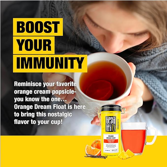 Tiesta Tea - Orange Dream Float Tea, Loose Leaf, Orange Cream Herbal Tea, Premium Caffeine-Free Tea Blend, Make Hot or Iced & Up to 50 Cups, 5 oz Refillable Tin - Bloomnest