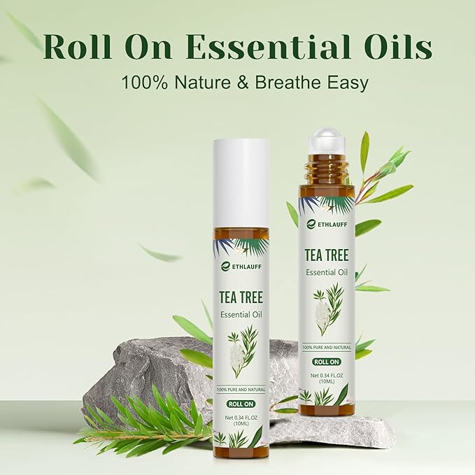 Tea Tree Oil Roll On - 100% Pure Tea Tree Essential Oil for Skin - Premium Quality Aromatherapy Oil - Bloomnest