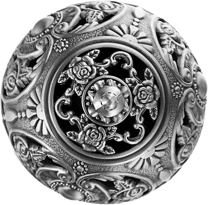 JUXYES Vintage Incense Burner Holder with Removable Ash Catchers, Metal Censer Antique Cone Coil Incense Burner Holder Zinc Alloy Spiritual Aromatherapy Yoga Meditation Gifts Retro Home Decoration - Bloomnest