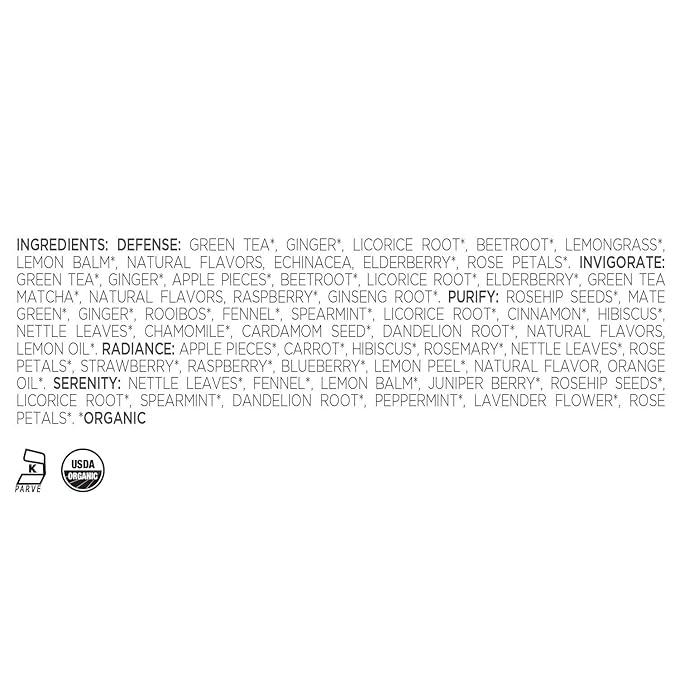 Tea Forte Premium Petite Presentation Box Gift Set Sampler, 10 Count, 2 of Each Blend Individually Wrapped Handcrafted Pyramid Infuser Bags, Wellbeing Tea