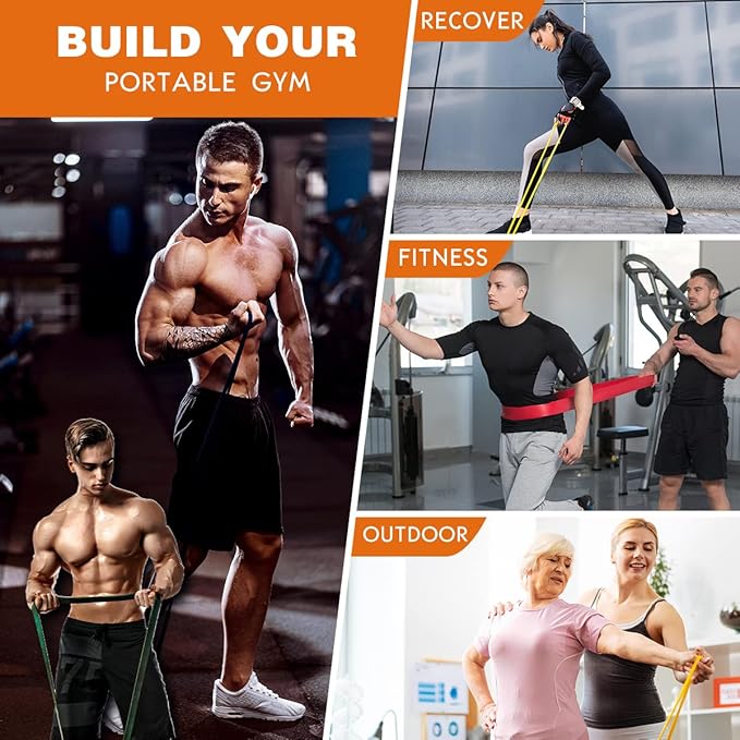 Resistance Bands,Pull Up Bands,Stretching Assist Bands Set for Men & WomenPortable Exercise, Muscle Training,Physical Therapy,Exercise Workout Bands for Working Out - Bloomnest