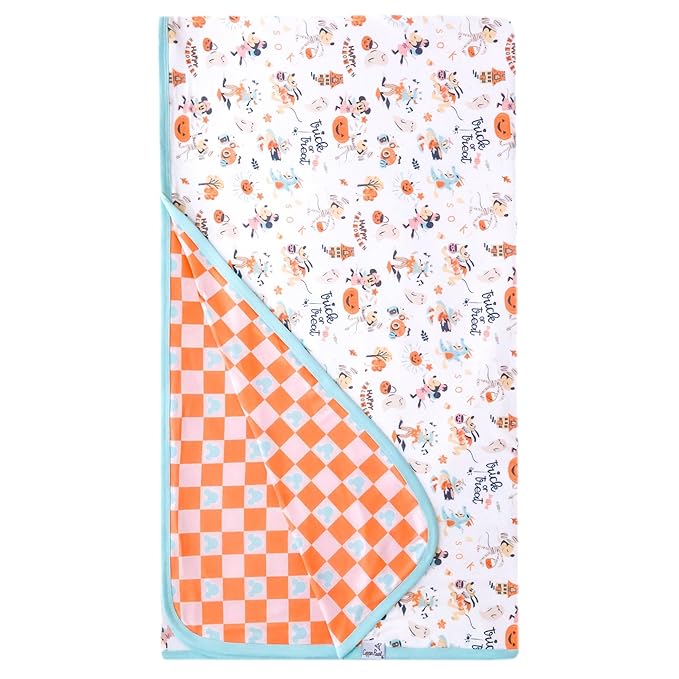 Copper Pearl Jumbo Premium Knit 3 Layer Stretchy Throw Blanket 'Mickey Mouse's Boo Bash' - Bloomnest