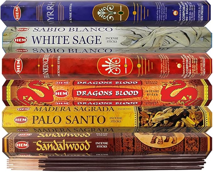 Hem Incense Sticks Variety Pack #31 and Incense Stick Holder Bundle with 6 Classic Fragrances - Bloomnest