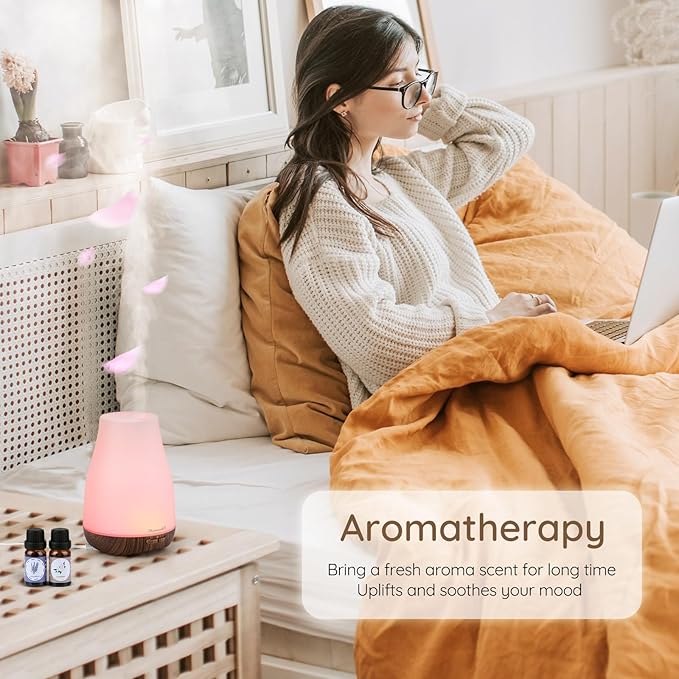Aromatherapy Essential Oil Diffuser for Room: Air Humidifier Aroma Scent Cool Mist Diffusers Colorful Light Cute Mini Small Waterless Auto Off Ultrasonic for Home Bedroom - Bloomnest