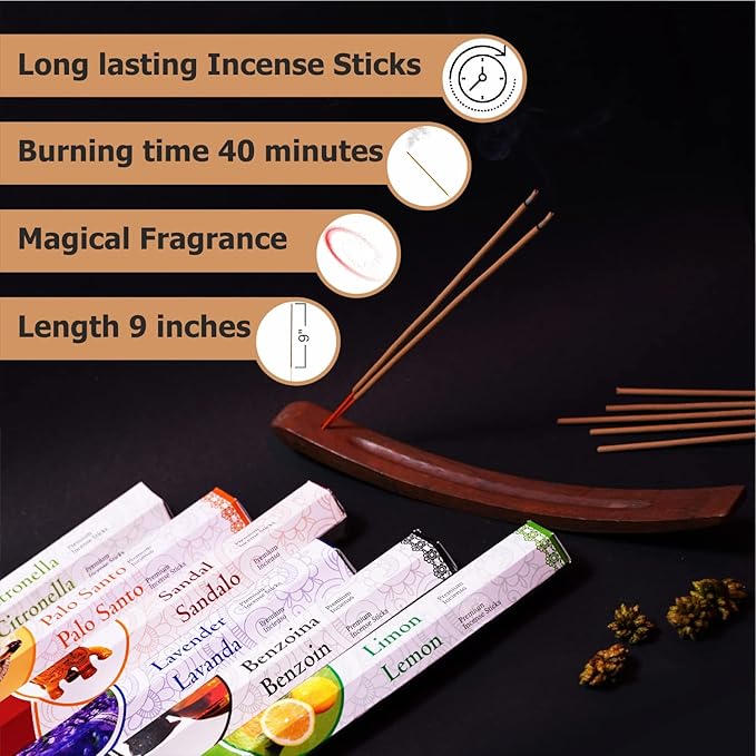 ARO VATIKA Palo Santo Hexa 120 Incense Sticks in Pack of 6 | Long Lasting & Low Smoke | Home Fragrance | Agarbatti for, Freshness, Meditation | Burn Time- Approx 40 Mins AROVATIKA
