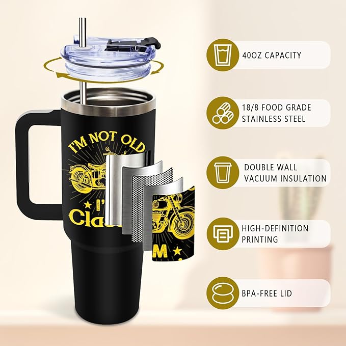 DUUV Gifts for Dad from Daughter Son Kids, Dad Tumbler for Men 40 Oz, Christmas Thanksgiving Birthday Gifts for Daddy Stepdad Elderly Father, Best Dads Ever GIft, 1PCS - Bloomnest