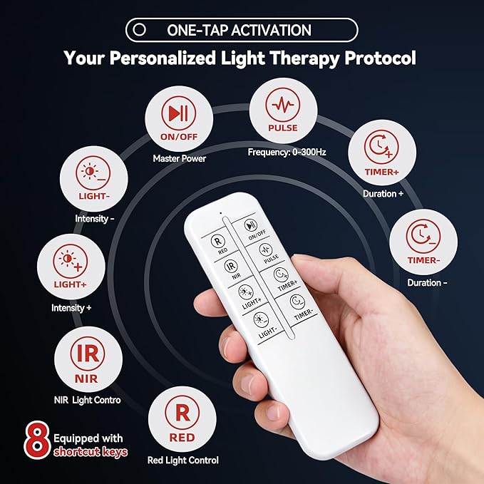 Red Light Therapy Panel, Multiple Adjustable Light Therapy for Body and Face with Timer and Remote, 70 LEDs, Touch Screen Red Near Infrared Light Panel 630-940nm for Skin Health, Energy, Recovery HOME