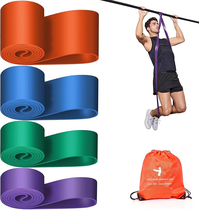 Pull Up Assistance Bands Set 5 LBS - 230 LBS, Long Resistance Bands for Pull Ups Working Out, Gym Workout Bands for Men Exercise Muscle Training and Shape Body - Carry Bag Included - Bloomnest
