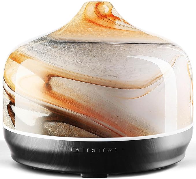 Porseme 500ml Glass Essential Oil Diffuser Aromatherapy Ultrasonic Cool Mist Humidifier 15-21 Running Hours Waterless Auto-Off Air Diffusers for Sleeping Yoga Office Working Spa and Rest (Jupiter) - Bloomnest