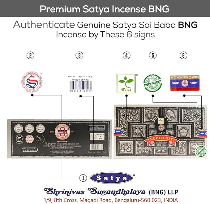 Satya Super Hit Incense Sticks, Satya Bng (Bangalore) 15gmx3 Pack (45 GMS) with Raajsee Insense Holder Bundle, Satya Nagchampa Natural - Bloomnest