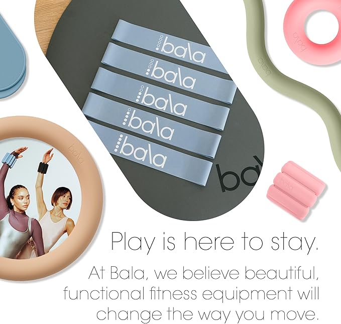 Bala Booty Bands Resistance Bands for Women & Men - Elastic Exercise Bands for Working Out - Wrist, Ankle, Legs & Booty Bands - Workout Resistance Bands for Yoga, Pilates, Strength Training - Bloomnest