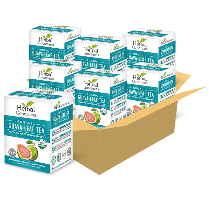 Herbal Goodness Guava Leaf Tea - 6 Packs | Herbal Tea for Natural Digestive & Immune Support - Hojas De Guayaba Organica for Heart-Healthy | Organic, Non-GMO, Caffeine-Free Antioxidant Wellness Tea - Bloomnest