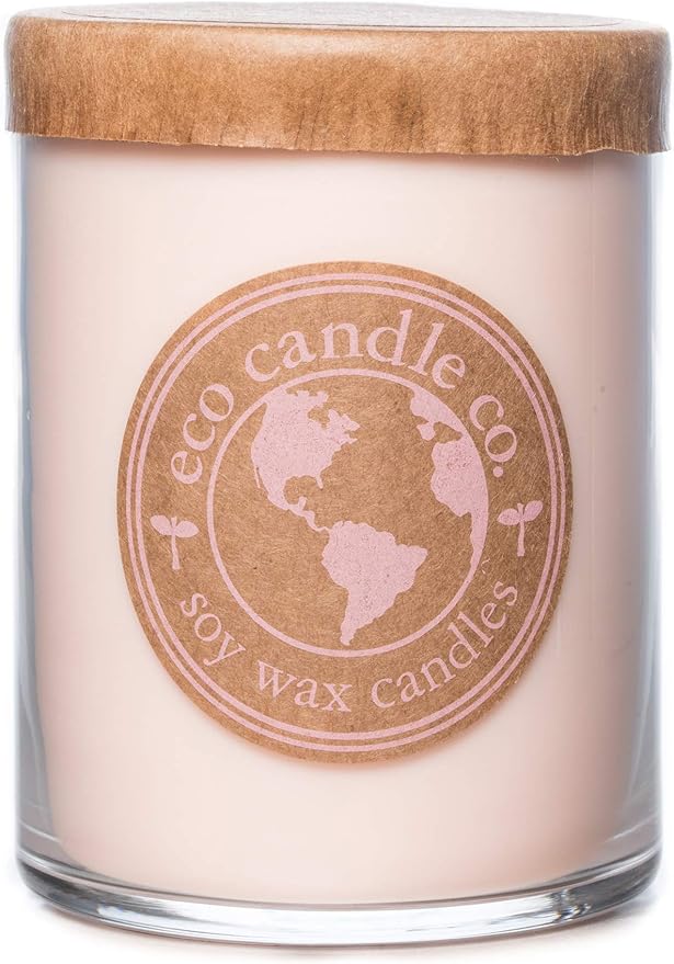 ECO CANDLE CO. Recycled Candle, Vanilla Grapefruit, 18 oz. Double Wick - Scents of Vanilla & Pink Grapefruit - 100% Soy Wax, No Lead, Kraft Paper Label & Lid, Hand Poured, Midwest Grown Soybeans - Bloomnest