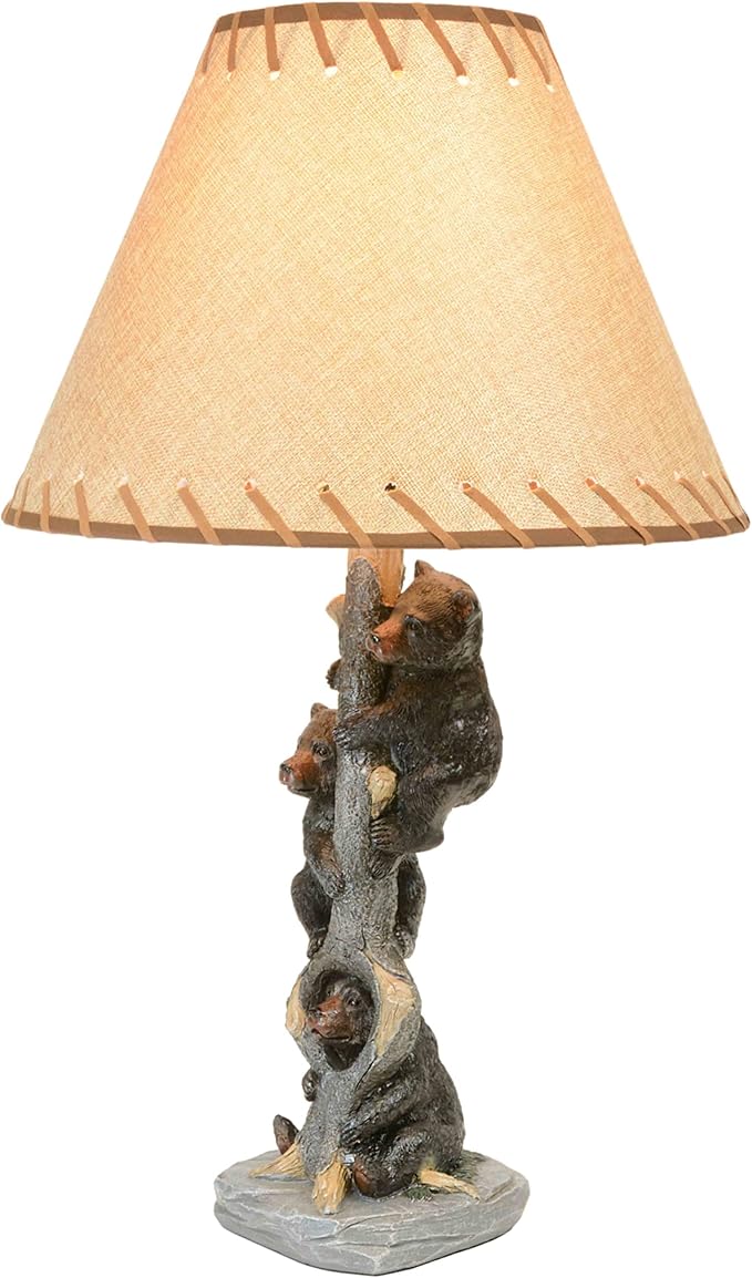 BLACK FOREST DECOR - Bears in a Tree Table Lamp for Cabin, Living Room, Nightstand, Desk - Home Décor - 24" x 14" - Bloomnest