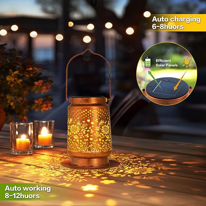 Solar Lanterns Outdoor Garden Decor,Sunflower Birthday,Retirement Gifts for Women, Mom, Grandma, Friend, Thanksgiving, Decorative Waterproof Hanging LED for Yard, Patio, Lawn, Landscape, Backyard - Bloomnest