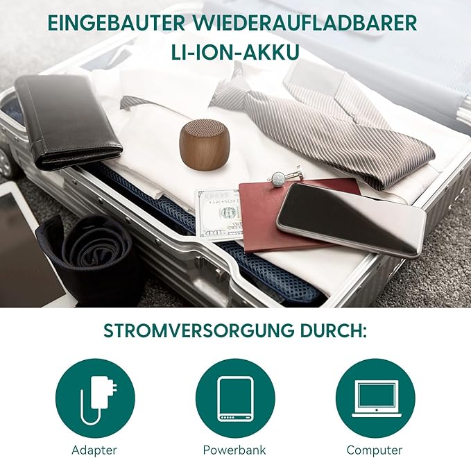 Babelio White Noise Sound Machine for Adults Kids Baby, Mini, 15 Non-looping Sounds, Timer, Memory Function, Easy to Pocket and Travel Wood Grain