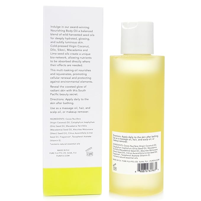 PURE FIJI Nourishing Exotic Coconut Body Oil, Coconut Lime Blossom (7.7 fl oz/230ml) - Bloomnest