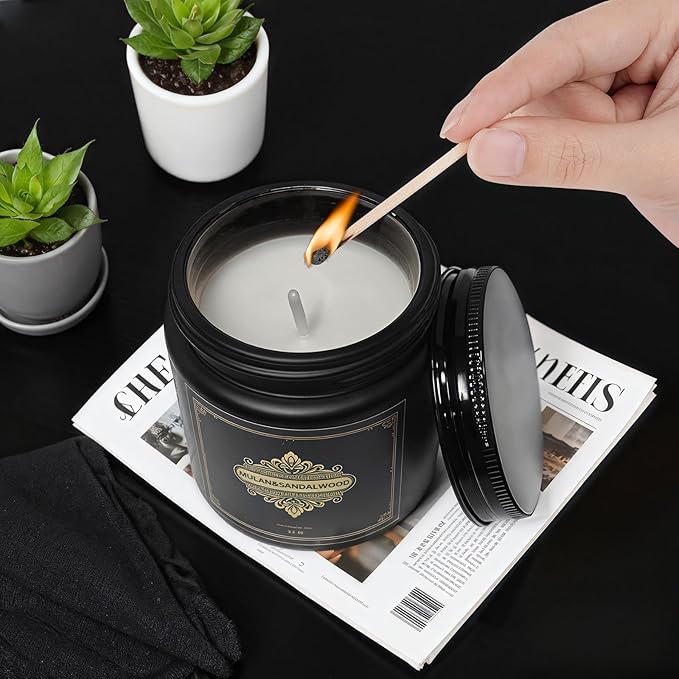 Gifts for Men,6 Pack Scented Candles for Men, Scented Candles Set Soy Candles for Home Him,Father's Day Gifts, Scents of Rosemary/Fresh Rose/Cedar Teak/Grapefruit/Rose & Pomegranate Berry/Fig - Bloomnest