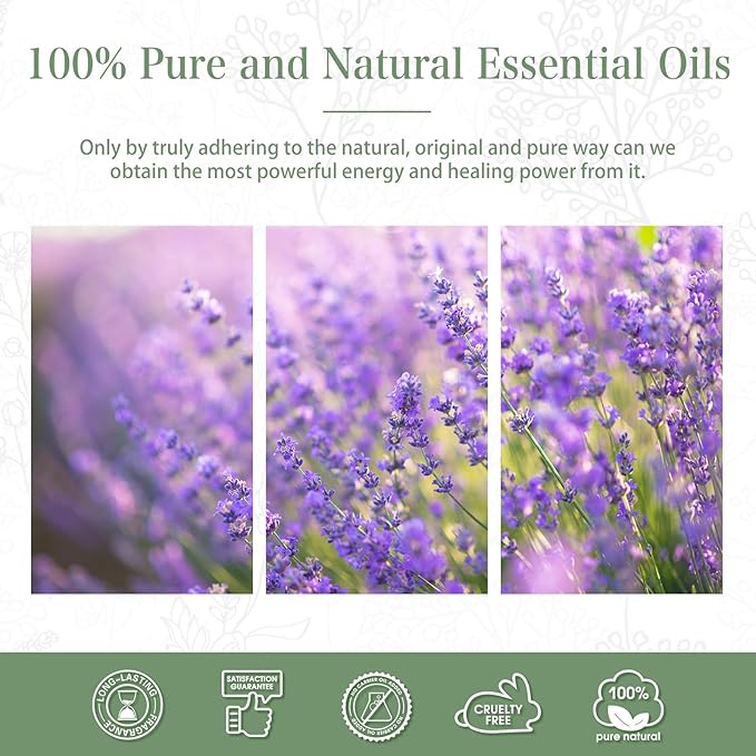 Lavender 3.38fl.oz Essential Oil, PHATOIL Aromatherapy Essential Oils for Diffuser, Humidifier, Perfect for DIY Soap, Candle, Bath Bombs Making(100ml) PHATOIL