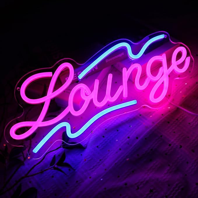 Lounge Neon Sign for Wall Decor, 16.54" x 6.69" Rest Led Signs for Room, USB Dimmable Neon Lights for Lounge Room Bar Hotel Cafe Nightclub VIP Room Man Cave Home Bedroom Decoration - Bloomnest