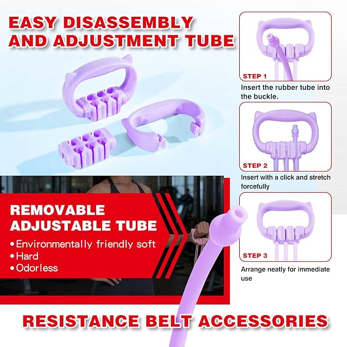 6 Gear Adjustable Resistance Bands, Fitness Resistance Bands Exercise Bands with Comfort Grips, Unisex, for Arms, Chest Extender, Home Workout, Fitness, Pilates - Bloomnest