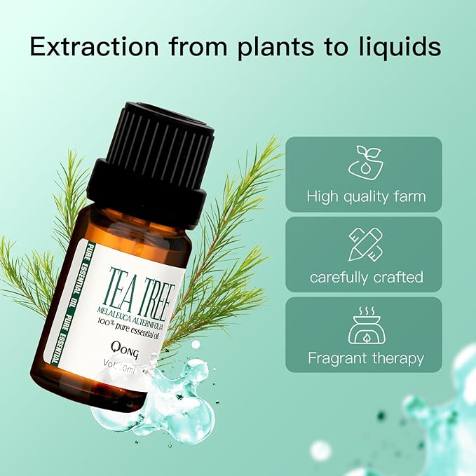 Tea Tree Essential Oil Blend, 100% Pure Natural Aromatherapy, Undiluted for Diffuser, Anti-Dandruff & Anti-Itch, Hair, Scalp-10ML - Bloomnest