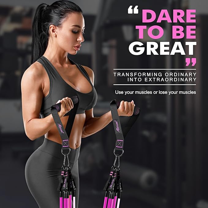 HPYGN Resistance Bands, Exercise Bands with Handles, Fitness Bands, Workout Bands with Door Anchor and Ankle Straps, for Heavy Resistance Training, Physical Therapy, Shape Body, Yoga, Home Workout Set - Bloomnest