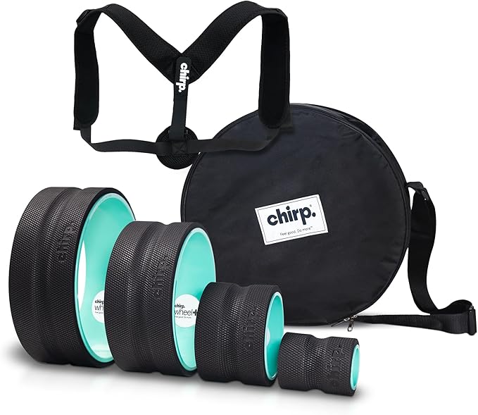 Chirp - Ultimate Back + Neck Bundle | 4-Pack Wheel Foam Roller Set for Back & Neck Pain Relief, Posture Corrector for Alignment & Support, 500lb Capacity, Includes Carrying Case, Mint - Bloomnest