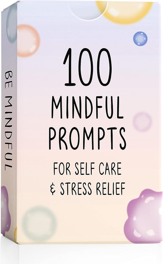 BEST 100 Mindful Prompts for Self Care & Stress Relief | Cards to Reduce Anxiety & Increase Relaxation | Perfect Mindfulness Gift | Beyond Positive Affirmations | Meditations For Kids, Teens, & Adults - Bloomnest