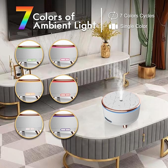 Diffusers for Essential Oils Large Room, 500ml Aromatherapy Diffuser Cool Mist Humidifier with Remote Control,7 Colors Lights & 6 Mist Mode Waterless Auto Off for Women Office Home - Bloomnest