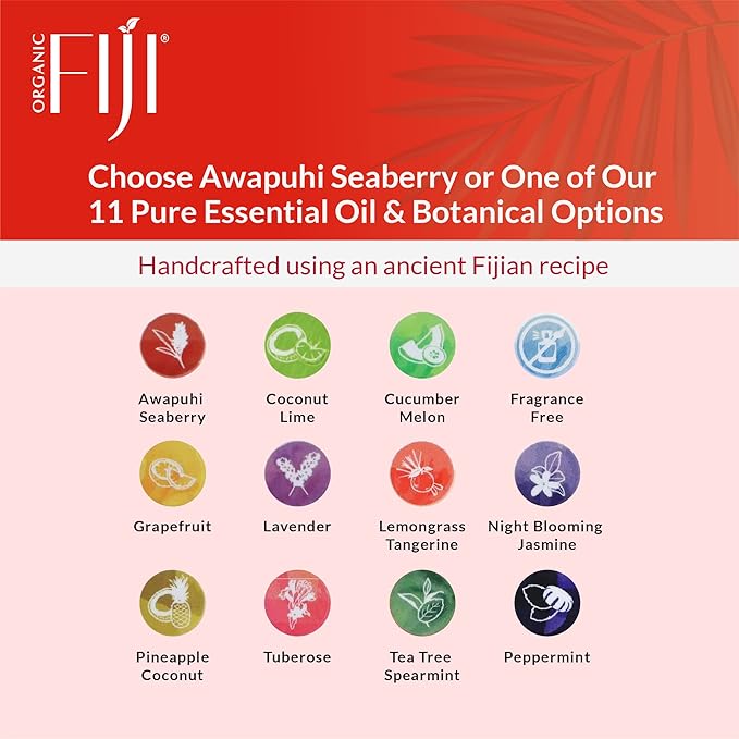 "Coco Fiji Soap Bar for Face and Body Infused With Organic Coconut Oil, Awapuhi Seaberry, Essential Oil, Natural Soap for Moisturizing & Pore Purifying Skin, 7 oz, Pack Of 2 "