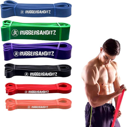 Rubberbanditz Combo Pull Up Assist Bands | Heavy Duty Resistance Exercise Bands for Powerlifting, Mobility, and Stretching | Resistance Bands for Working Out - Bloomnest