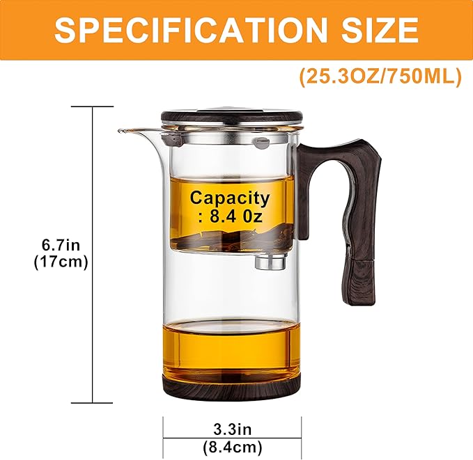 Tea Pot - 750ml/25.4oz Magic Witchcraft Glass Teapot with Strainer Loose Leaf Tea Innovative Water Separation Magnetic Teapot,Borosilicate Glass Tea Infuser Elegant Gift Packaging - Bloomnest