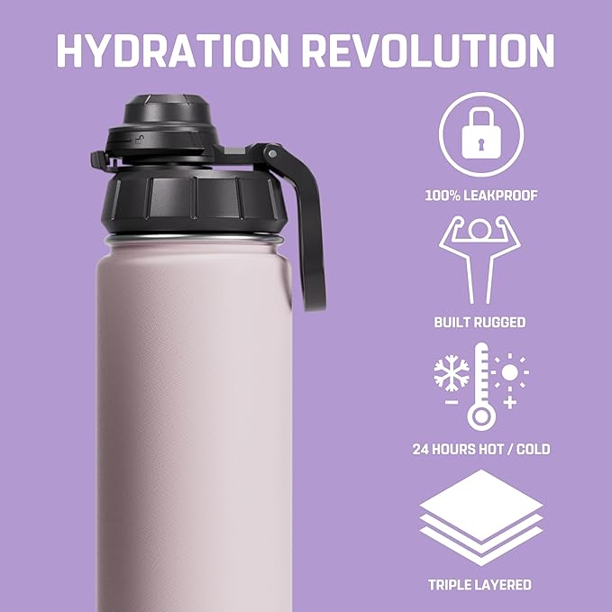 Vesmoon Vessence Tea Infuser Bottle - 24 Oz Insulated Loose Leaf & Fruit Infuser Bottle | Leak Proof with FlowSip Lid