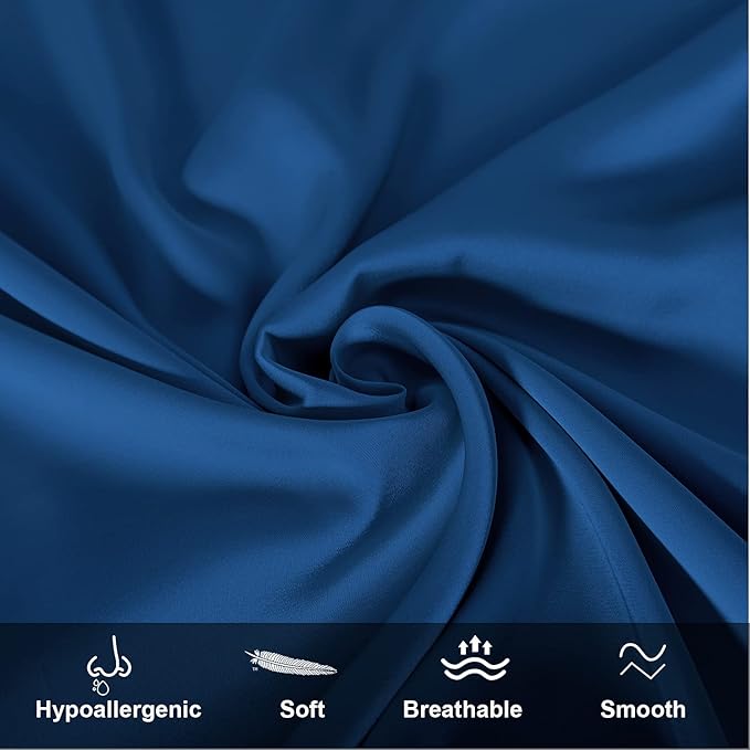 Mulberry Silk Pillowcase for Hair and Skin,King Size Cooling Silk Pillow Case with Hidden Zipper,Allergen Proof Dual Sides Soft Breathable Smooth Silk Pillow Cover for Women(King,Gem Blue) - Bloomnest