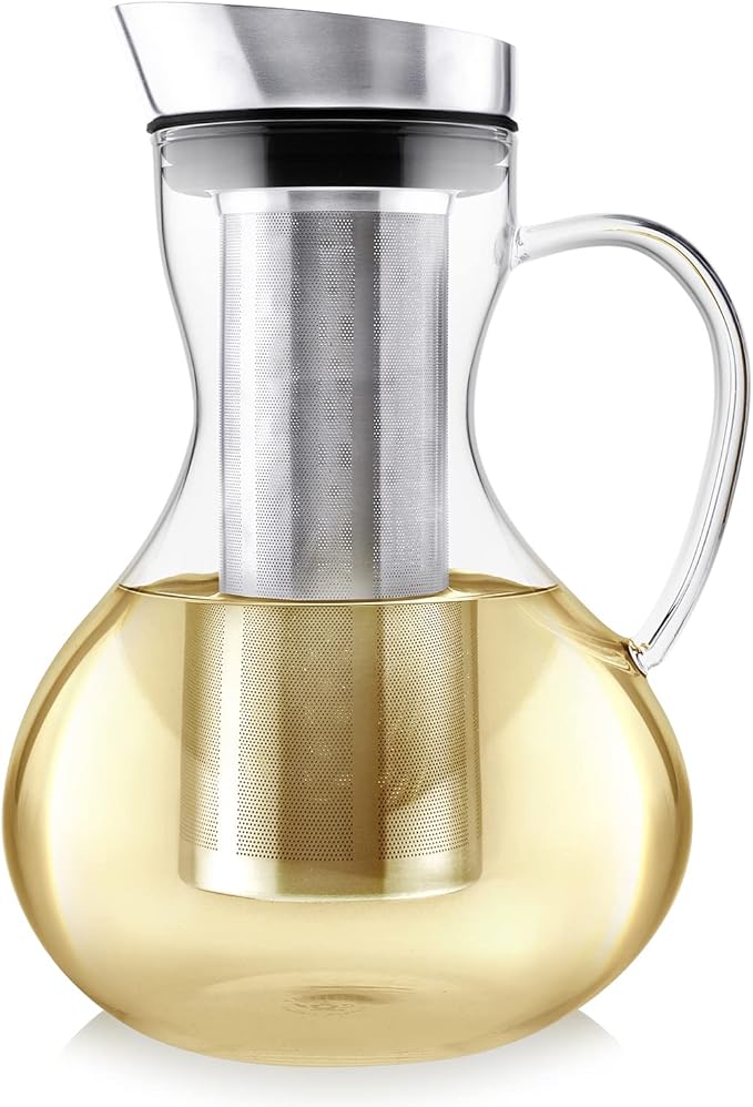 Teabloom Multi-Brew Glass Teapot + Kettle + Pitcher (51 OZ / 1.5 L / 6 CUPS) – Brew and Serve Hot Tea, Iced Tea, Cold Brew Tea and Fruit Infused Water – Formosa Tea Maker - Bloomnest