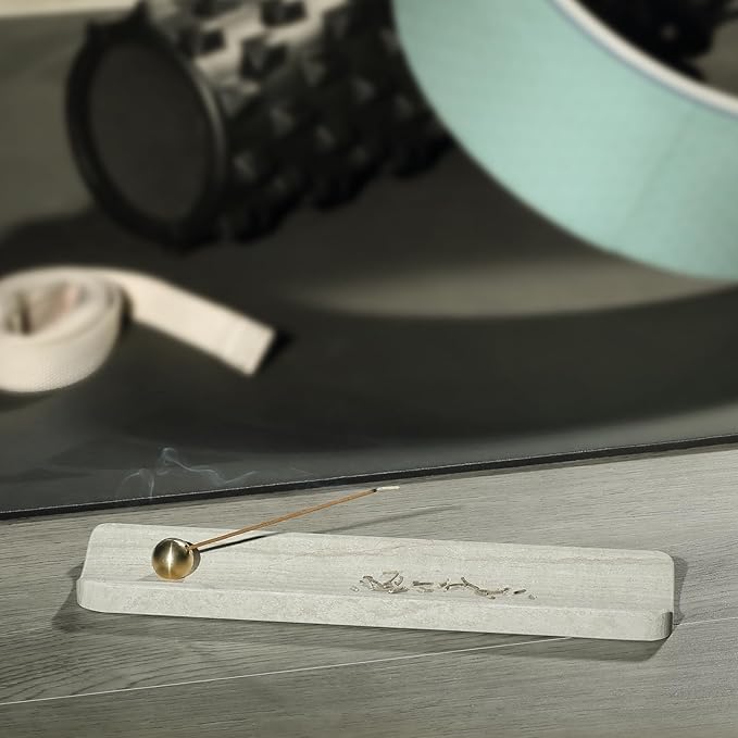 Koville Natural Marble Incense Holder, Incense Holders for Sticks, Incense Burner Holder, Ideal for Meditation and Relaxing, Easy to Clean(White Wooden) - Bloomnest