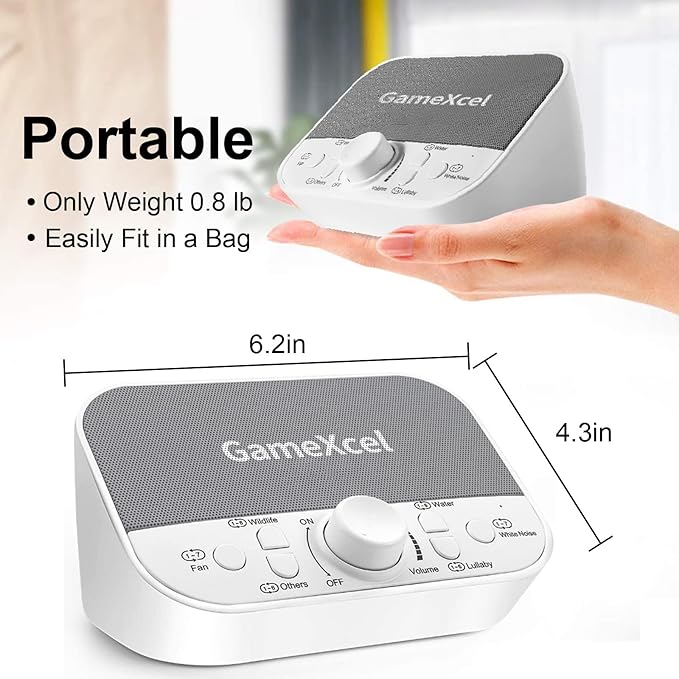 Portable Sound Machine, White Noise Machine with 38 Sounds & Dual Speakers, USB Charger, Timer & Memory - Magicteam Sleep Therapy, Noise & Sleep Machines for Baby, Kids, Adults Home Office Travel