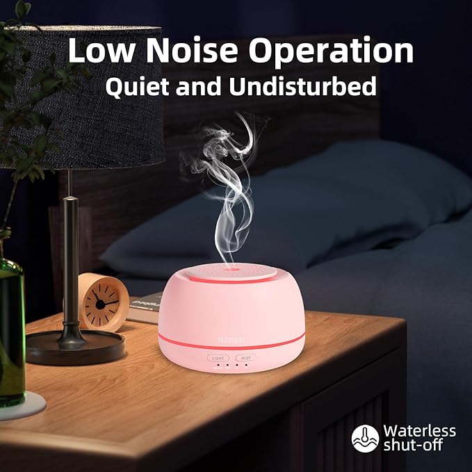300ML Essential Oil Diffuser with 7 Color LED Light, Remote, 4 Timers, Auto-Off, Ultrasonic Aromatherapy Diffuser for Office, Bedroom, Yoga, Home - Bloomnest