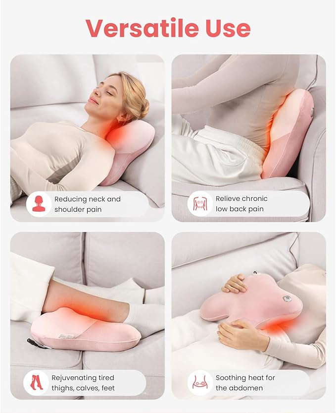 BOB AND BRAD Back Massager with Heat FSA Eligible, EZBack Corded Neck Massager for Pain Relief Deep Tissue, Shiatsu Back Shoulder and Neck Massage Pillow, Full Body Use, Ideal Gifts for Women Mom Wife - Bloomnest