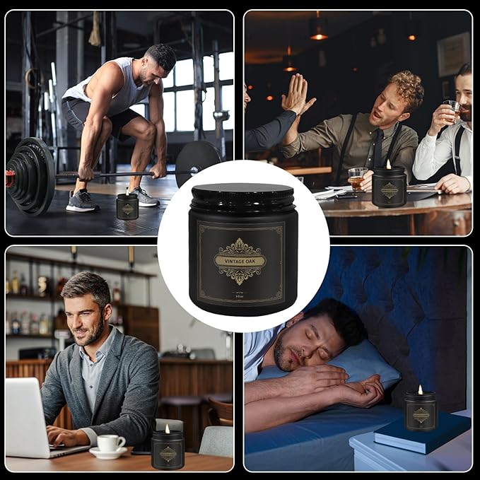 Gifts for Men,6 Pack Scented Candles for Men, Scented Candles Set Soy Candles for Home Him,Father's Day Gifts, Scents of Rosemary/Fresh Rose/Cedar Teak/Grapefruit/Rose & Pomegranate Berry/Fig - Bloomnest